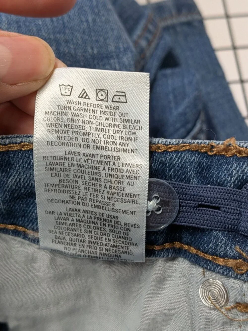 Nautica Straight Stretch Jeans Denim Classic Preppy Adjustable Waist Boys Size 6